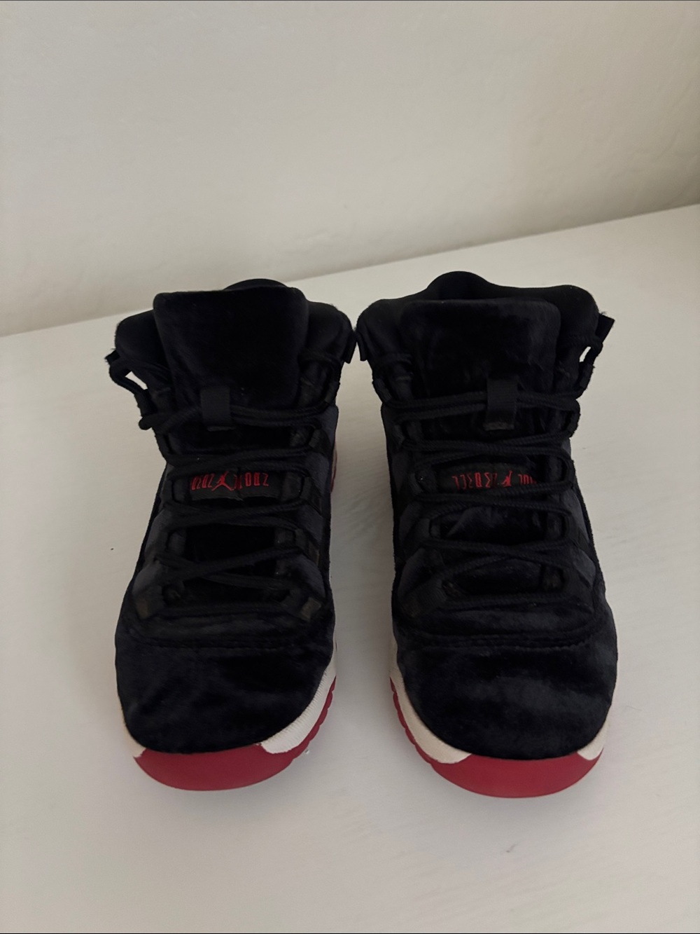Jordan Kids Black and Red High-Top Sneakers